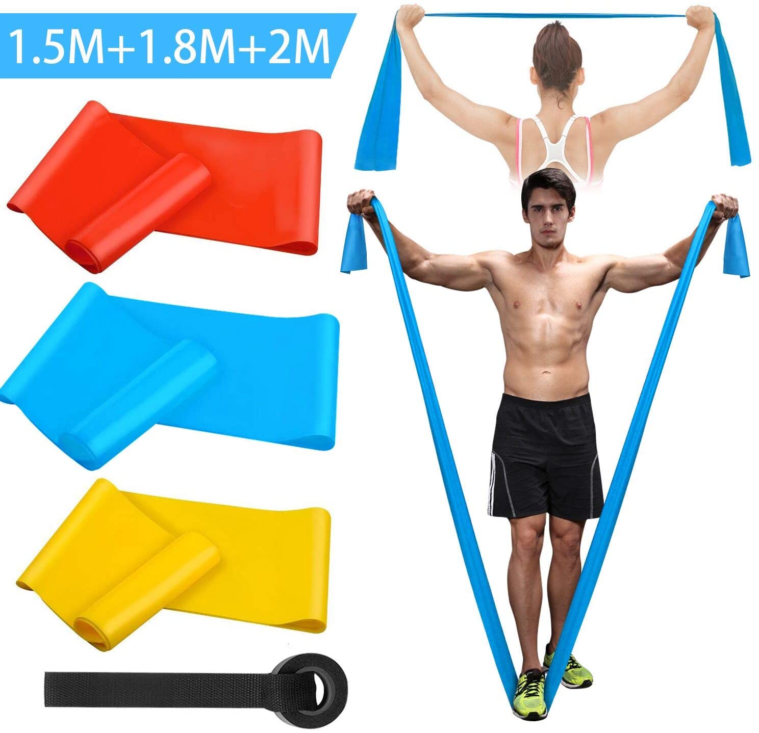 Sports Equipment For Schools - Elastic Fitness Bands 3Pcs Resistance Bands
