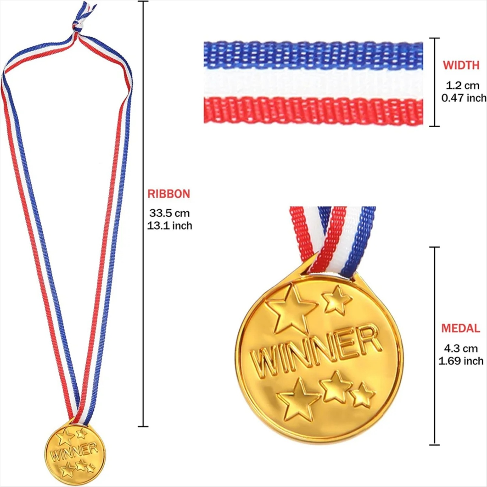 30Pcs Plastic Gold Winners Med - Sports Equipment For Schools recension och pris